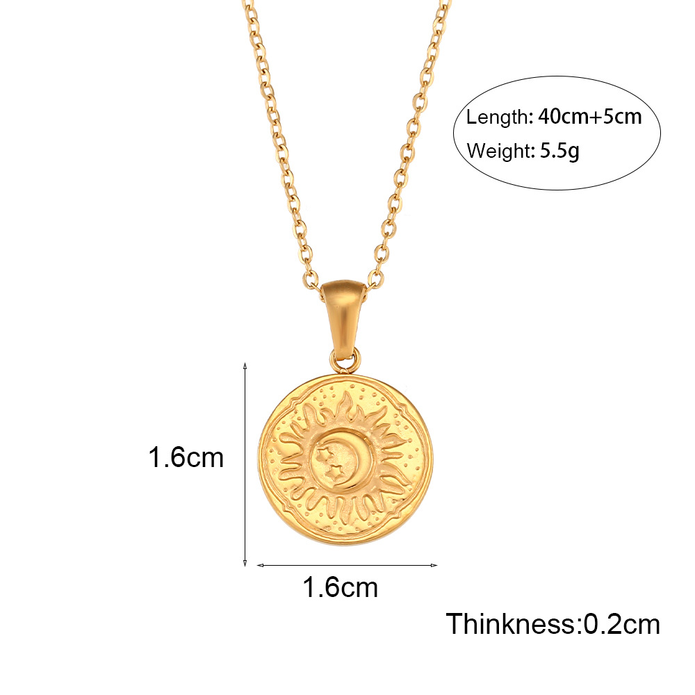 O chain Sun Moon star pendant necklace