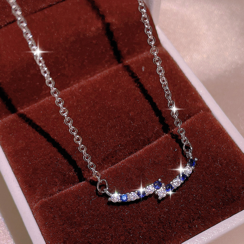 2:de color platino plateado con azul rhinestone