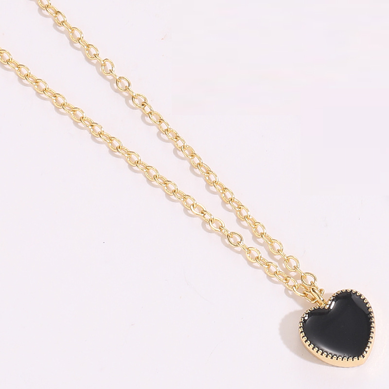 14K gold black love heart