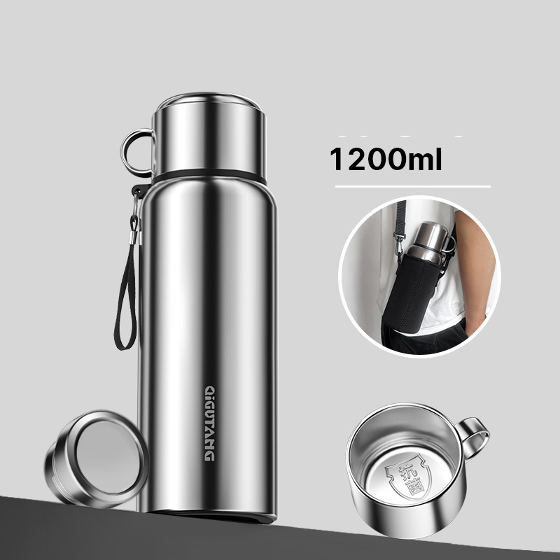 ordinary steel color 1200ml with cup cover