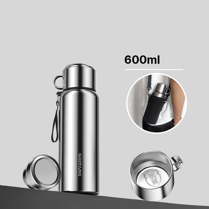 ordinary steel color 600ml with cup cover