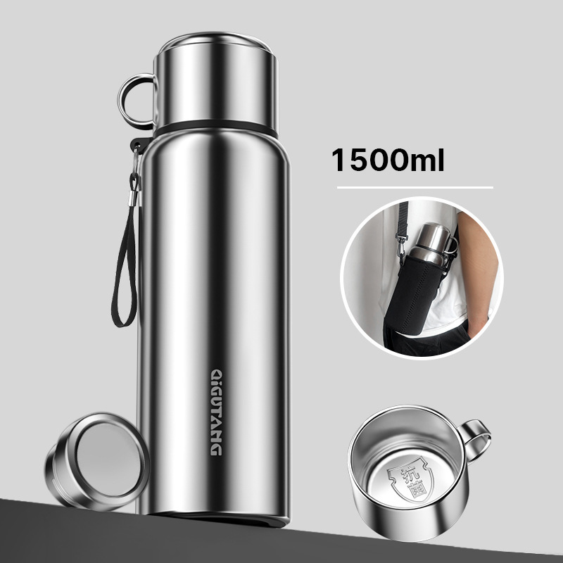 ordinary steel color 1500ml with cup cover