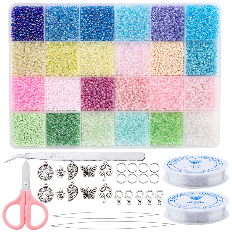 3:24 square cream rice bead set 1