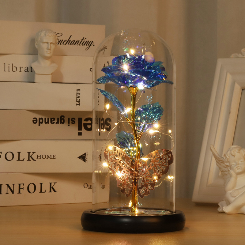 Blue flower (with butterfly) warm lamp gift box