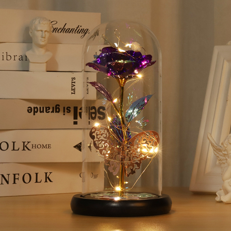 Purple flower (with butterfly) warm lamp gift box