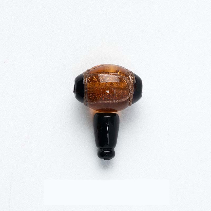 9:Amber (3-Hole Gurn Bead)