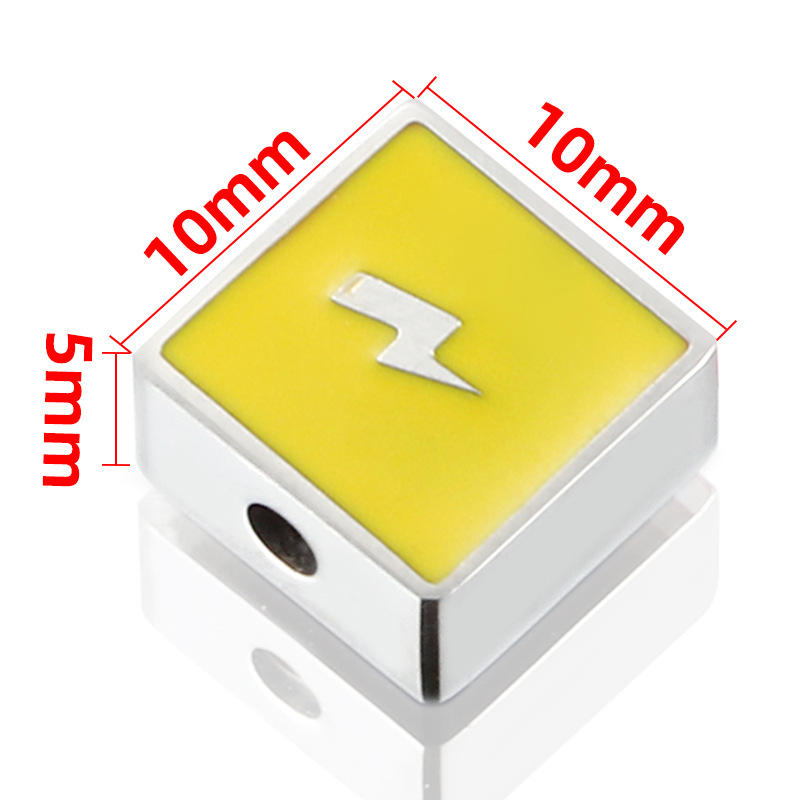 Through hole lightning square beads - yellow © 20