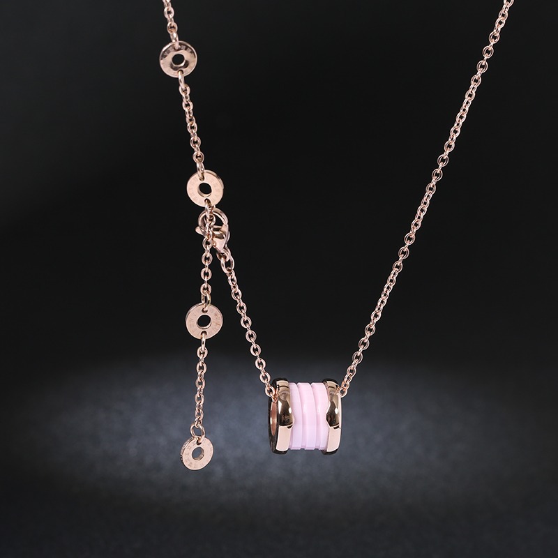 Rose gold pink ceramic necklace