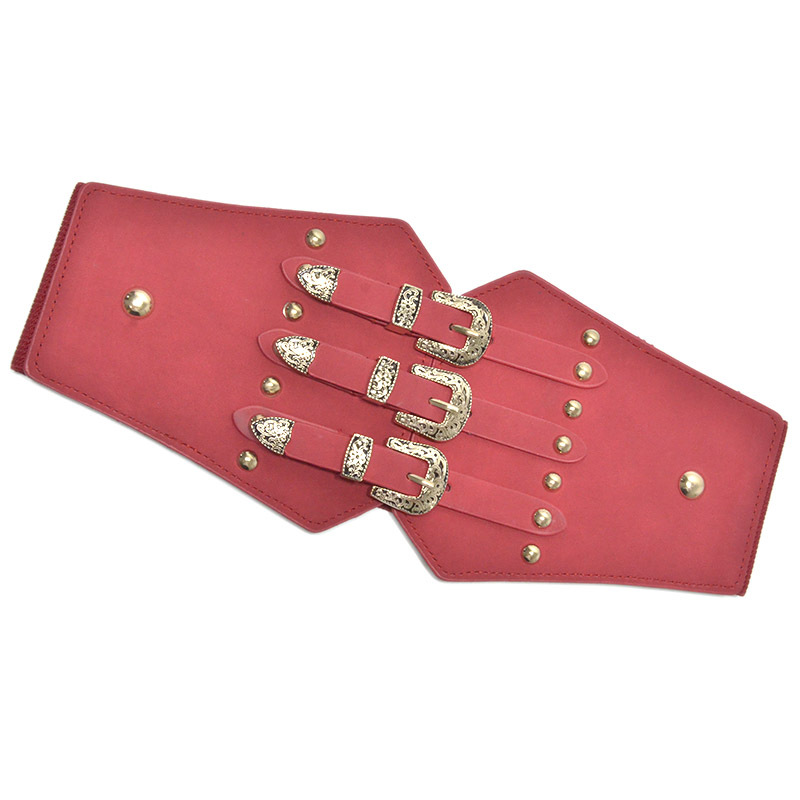 Red black gold buckle