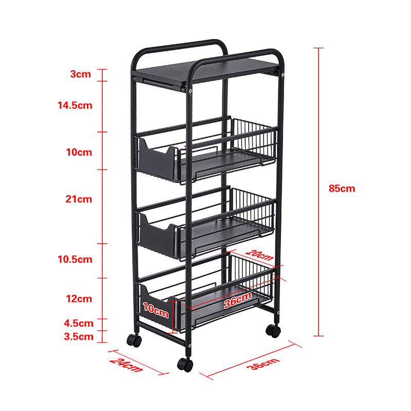 Black crack cabinet on four layers