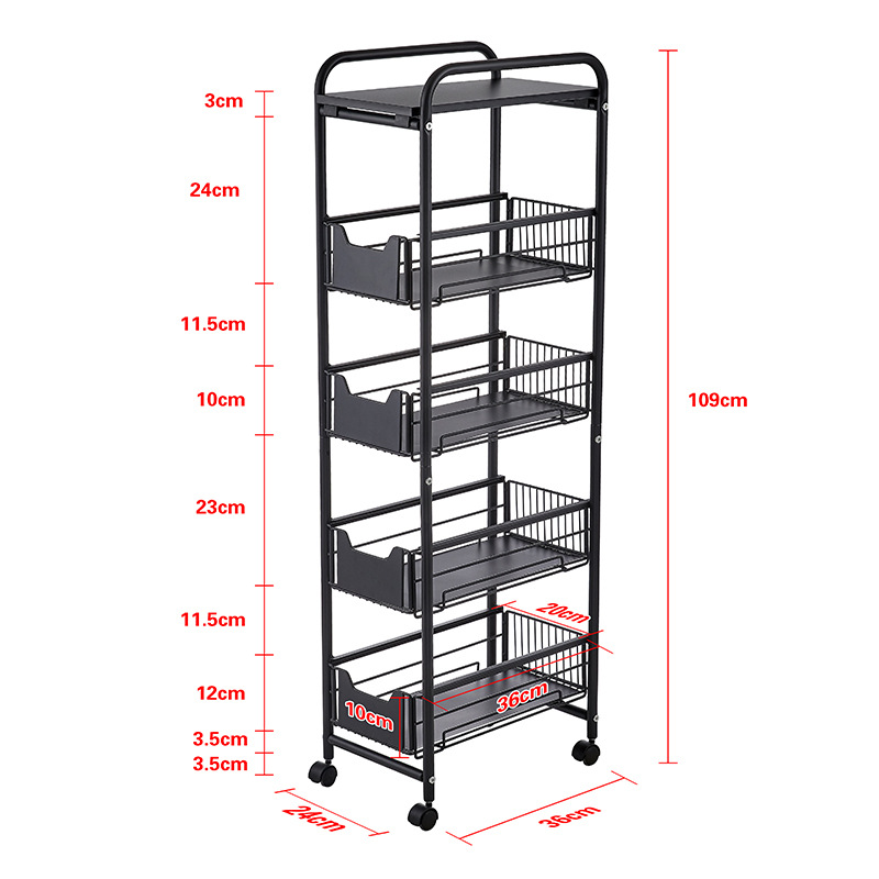 Black crack cabinet on five layers