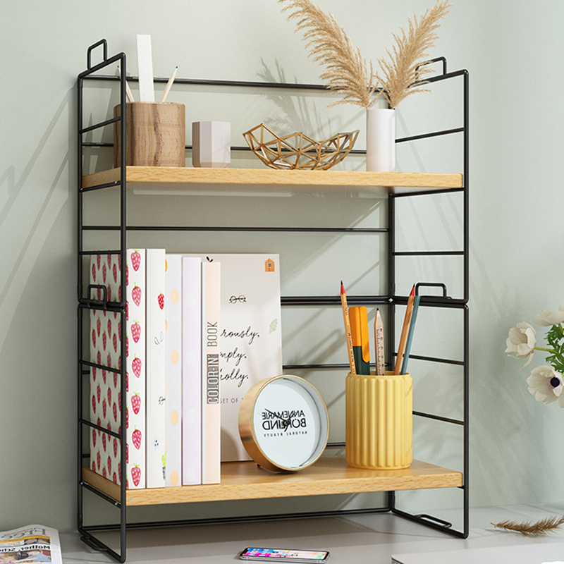 Bookshelf - black frame wood color