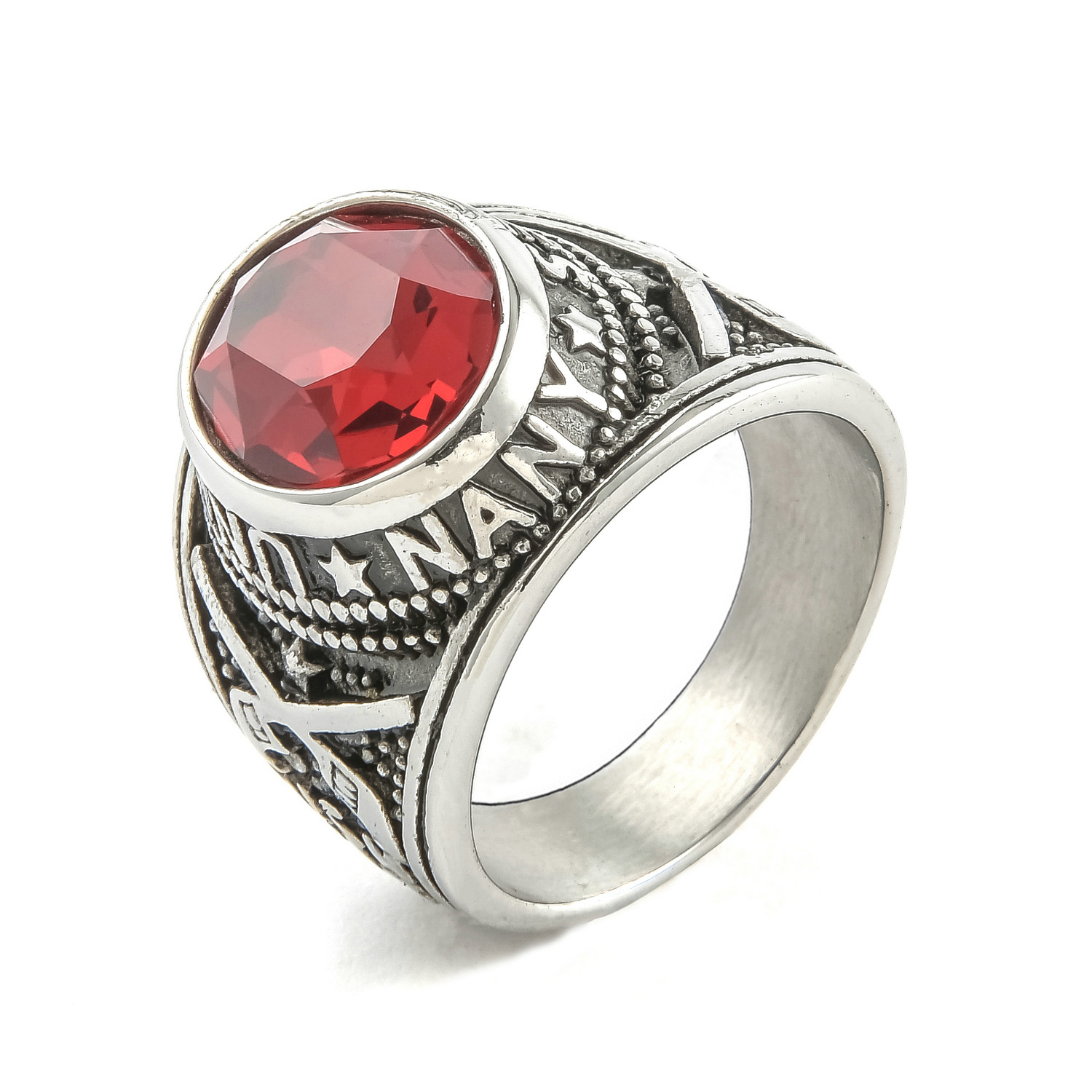 2:steel color with red rhinestone