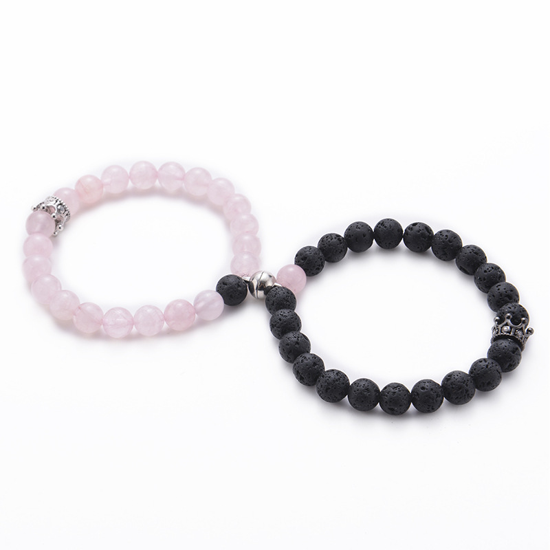 Pink crystal + volcanic stone