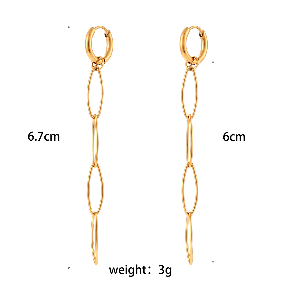 1:Long melon chain earrings