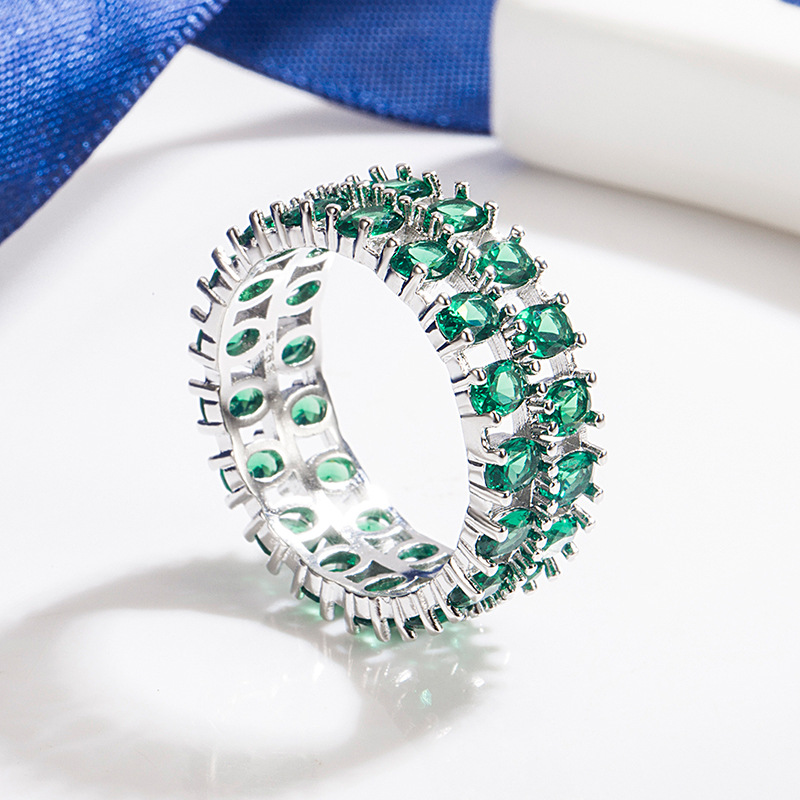 2:platinum color with green rhinestone