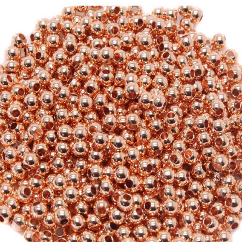 rose gold color 3mm (1.2 mm hole)