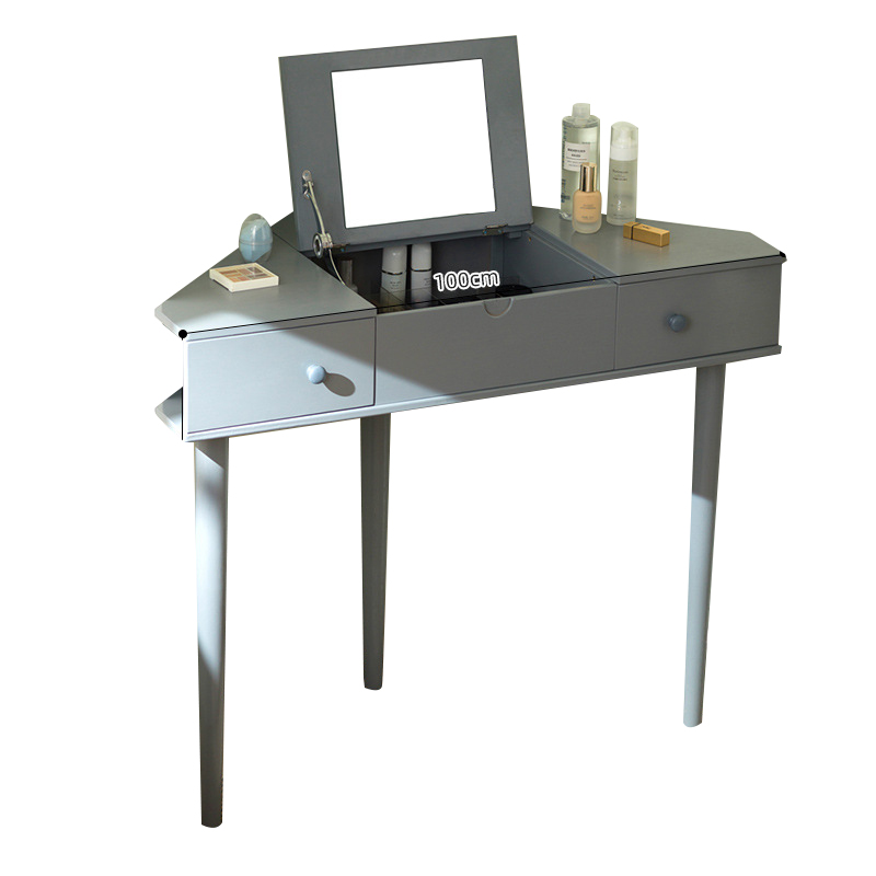 Corner model-gray 100 long (double drawers, HD mirror)