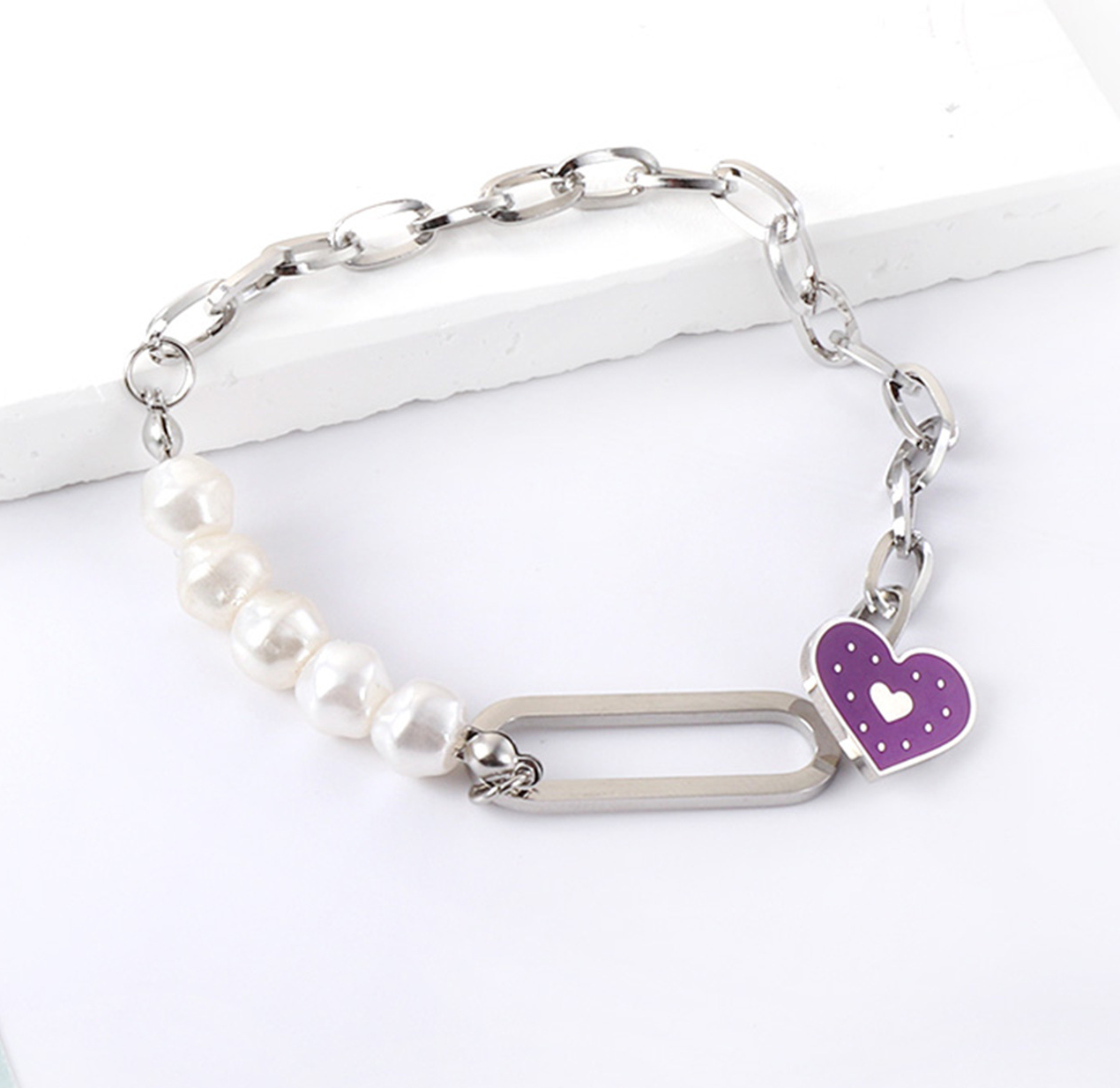 1:Pearl   heart steel color