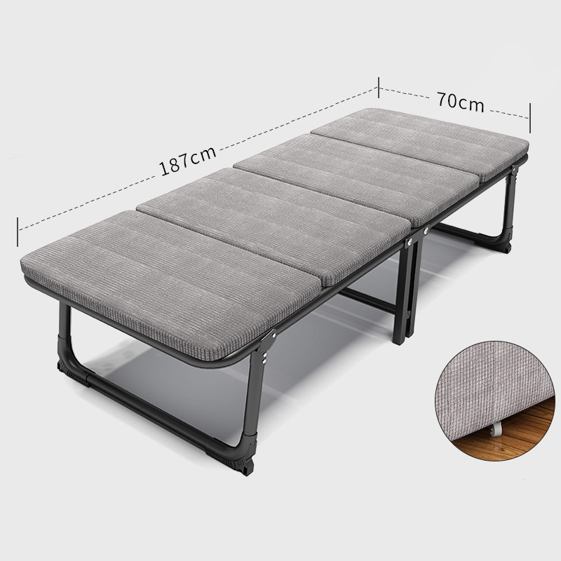 Folding bed-light gray belt pulley 187*70*35cm