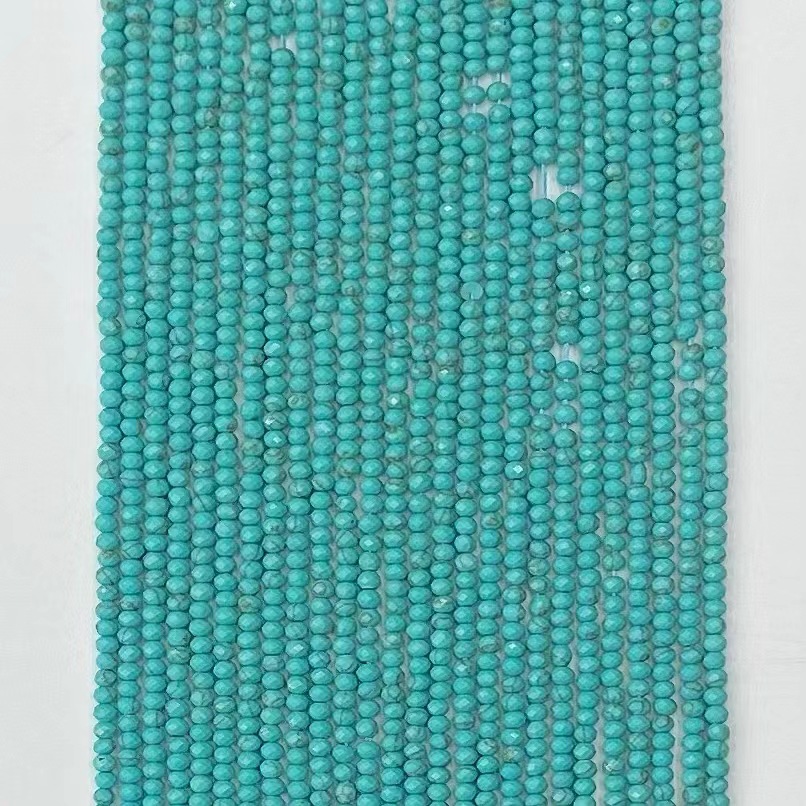 Yellow thread turquoise 2x3mm