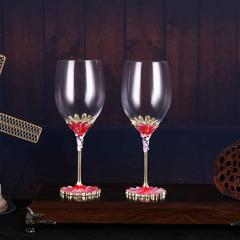 Chrysanthemum Wine Glass 2pcs simple