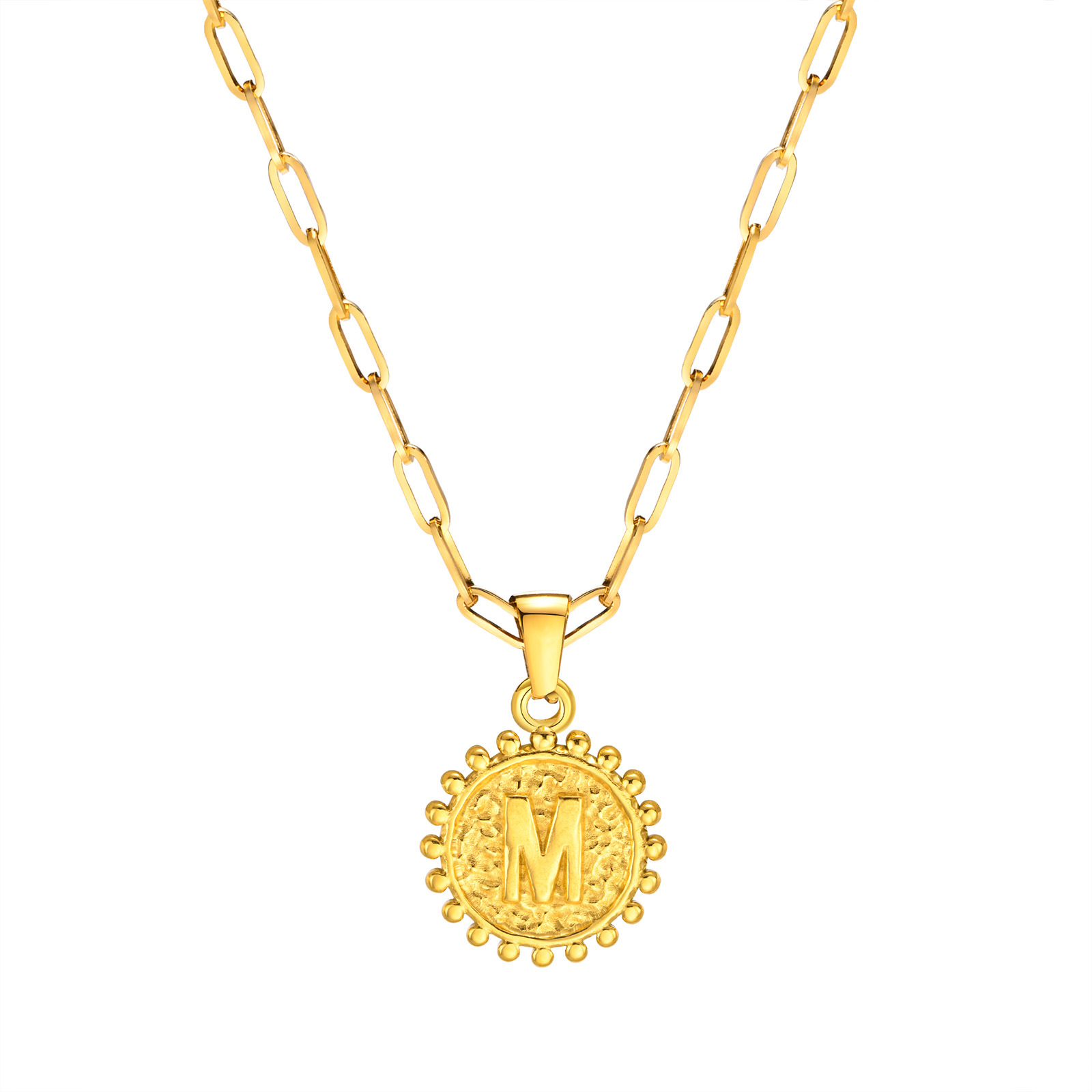 M letter single pendant