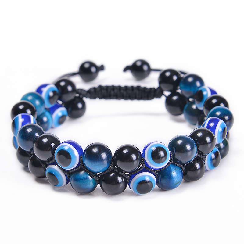 Blue Tiger Eye + Black Bead + Devil's Eye