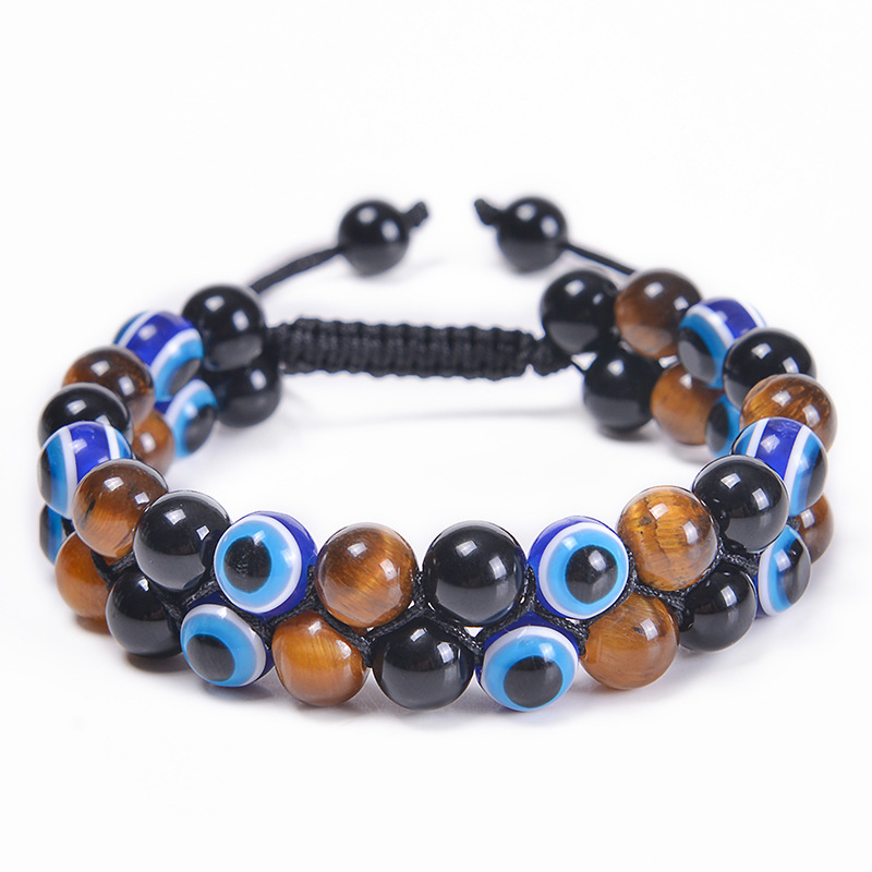 Yellow Tiger Eye + Black Bead + Devil's Eye