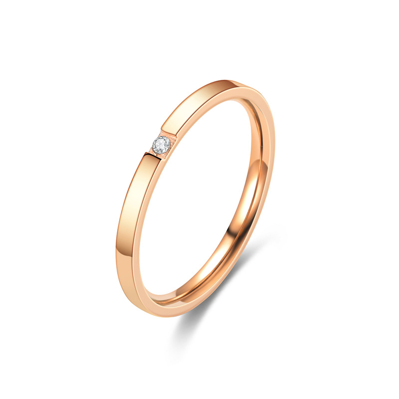 Rose gold 1 diamond US Size #5