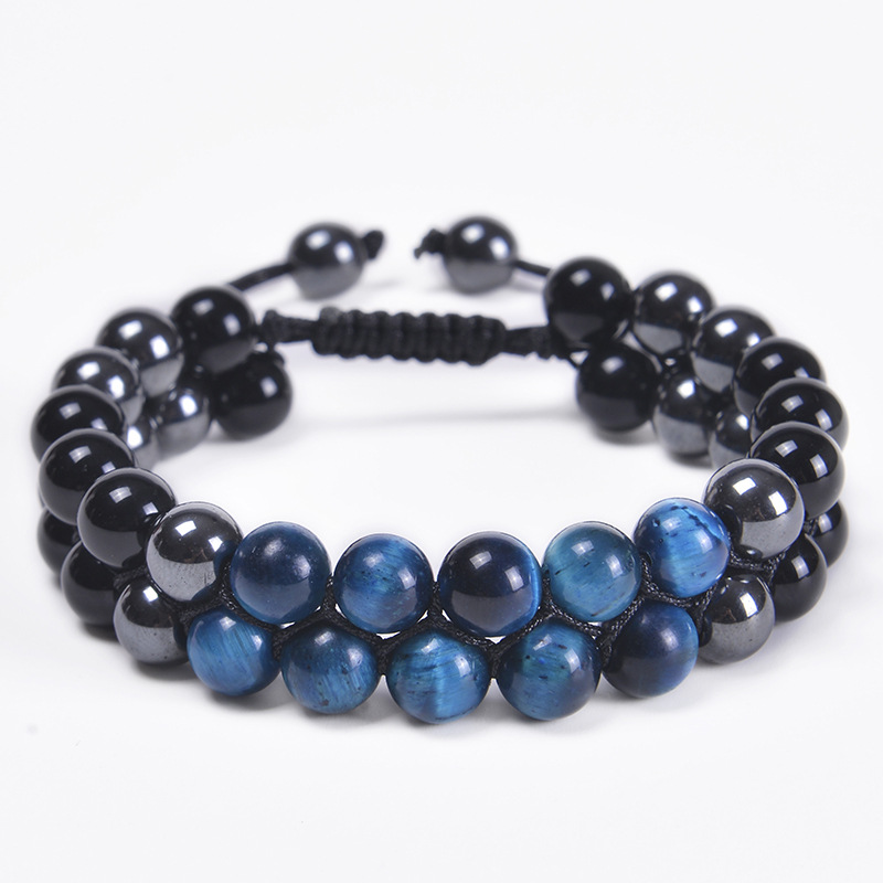 1:Blue tiger eye   black bead   black magnet