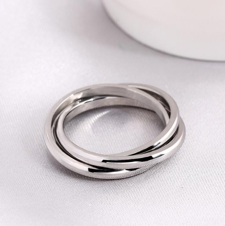 Three rings - silver US Size #6