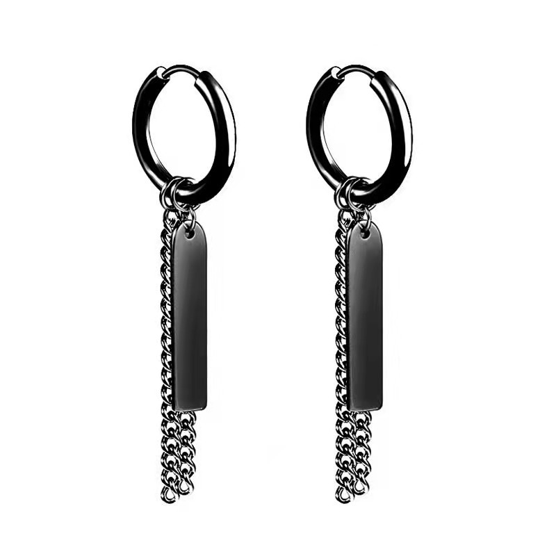 Black earrings 12*2.5