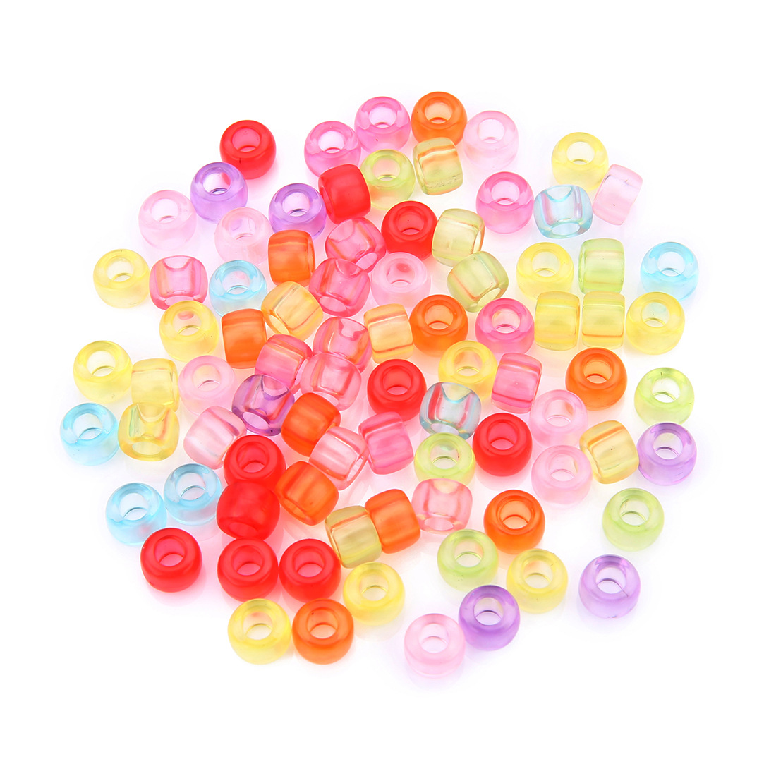 Transparent color mix 5.7x8mm, hole 3.8mm