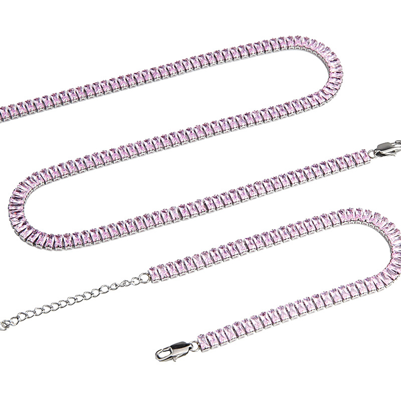 6mm*18 3cm steel pink Zirconium