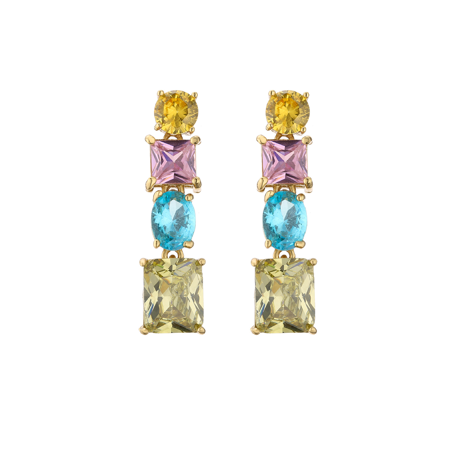 Gold Stud Earrings 1 pair