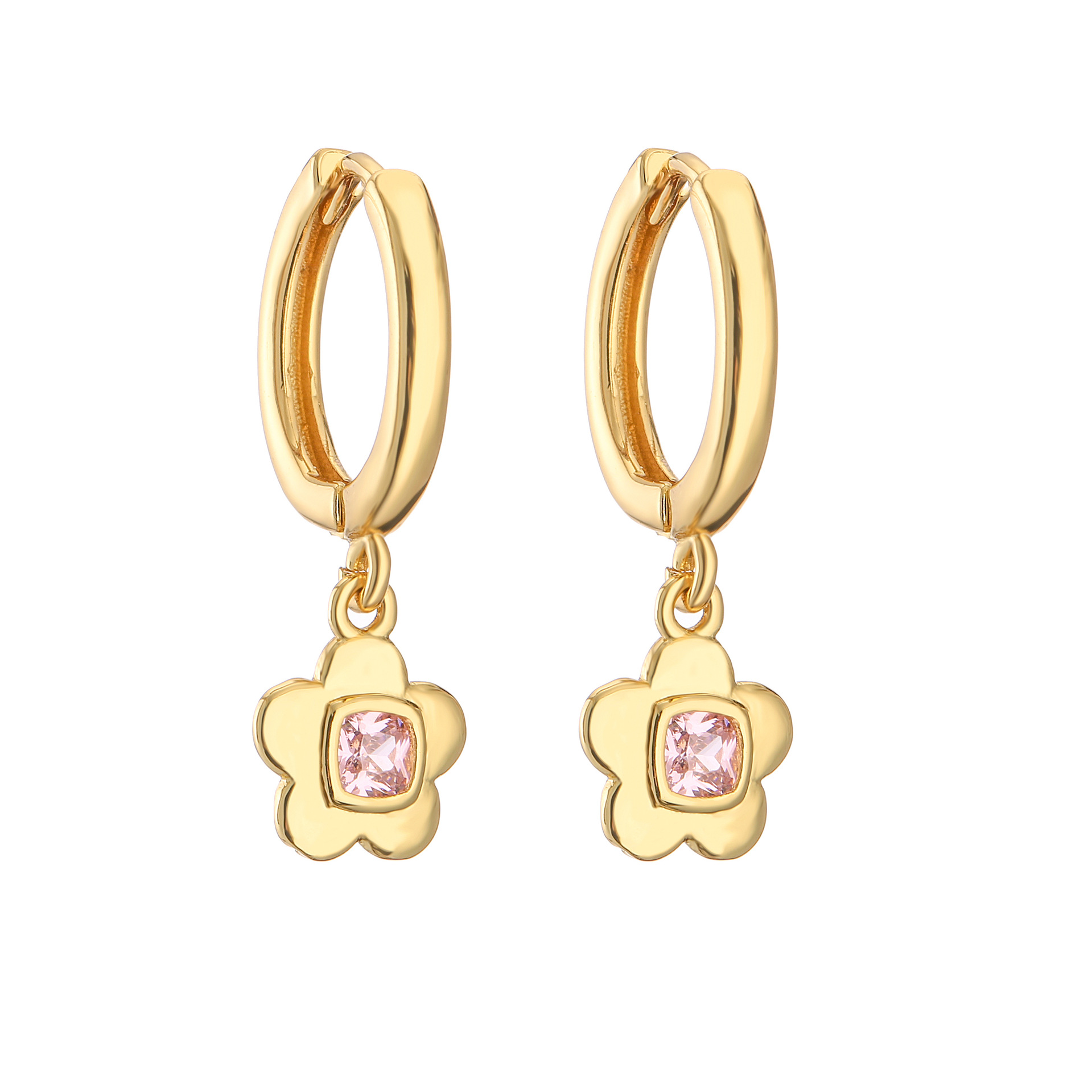 Gold pink diamond flower