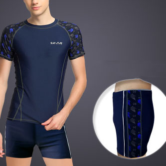 9561 Short Sleeve Top   Boxers (Navy Blue)