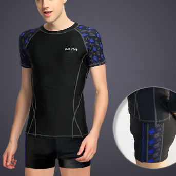 9561 Short Sleeve Top   Boxers (Black)