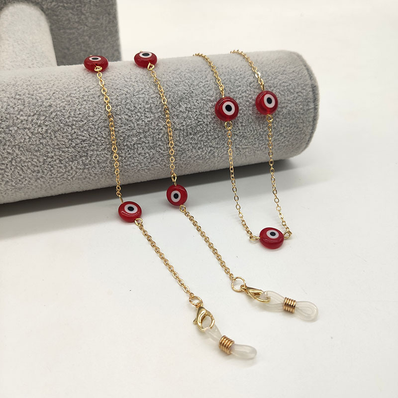 4:Gold chain red beads