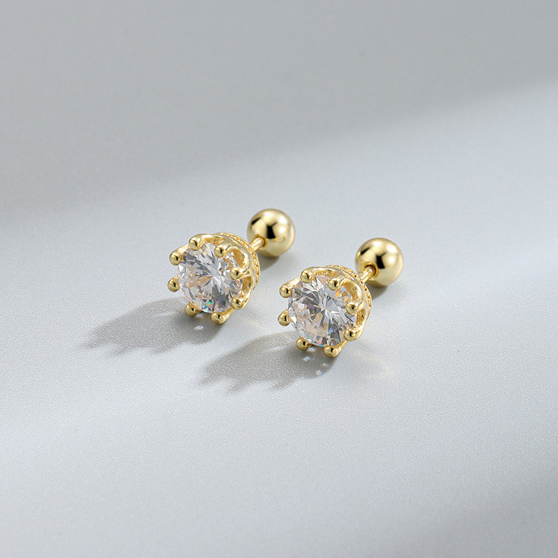 Gold plated zirconium white 4mm