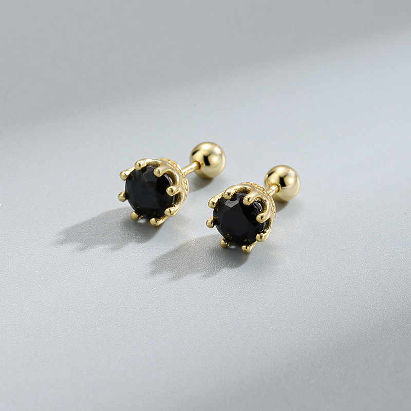 Gold plated black zirconium 4mm