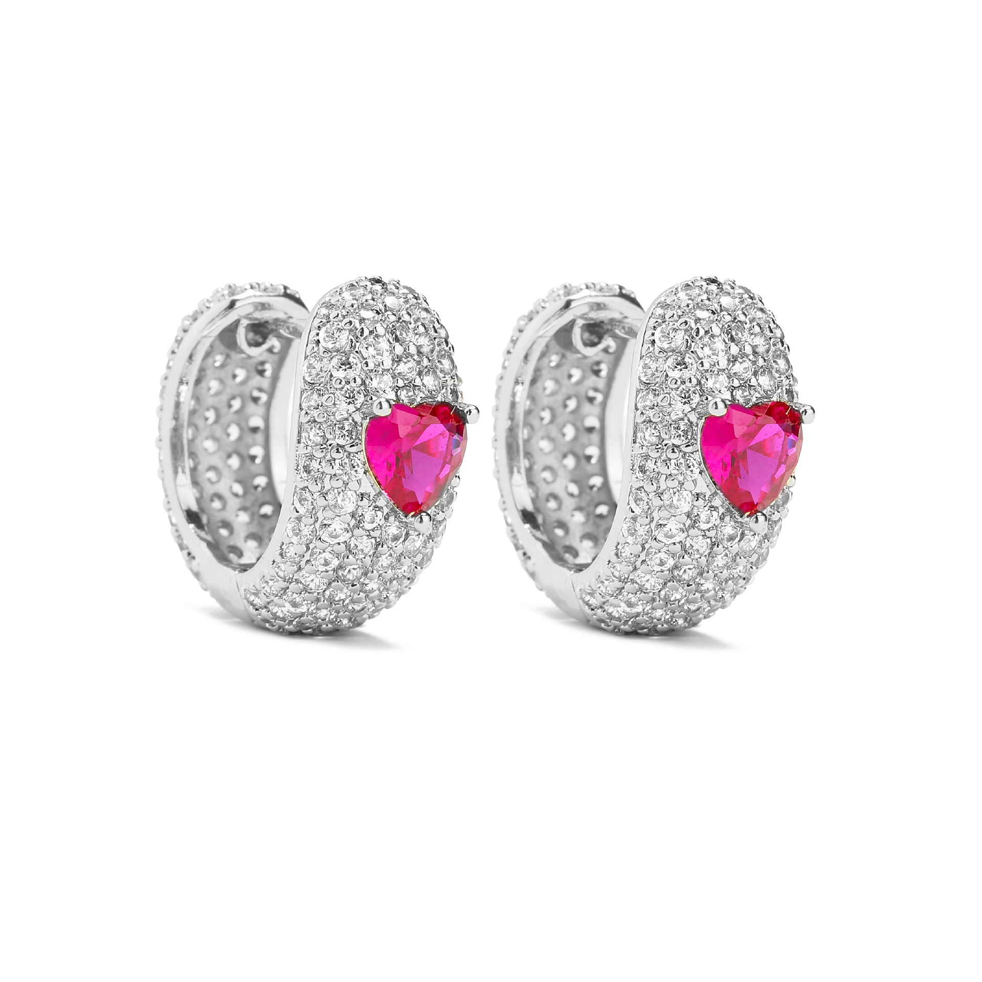 4:White Gold Rose Love Earrings 1 pair