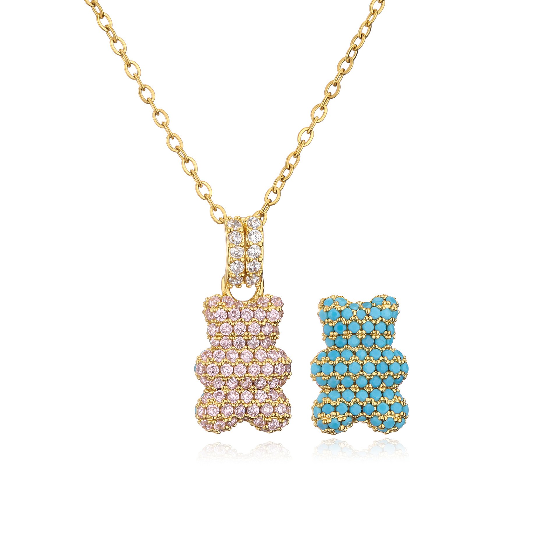 Pink Blue Bear O Chain