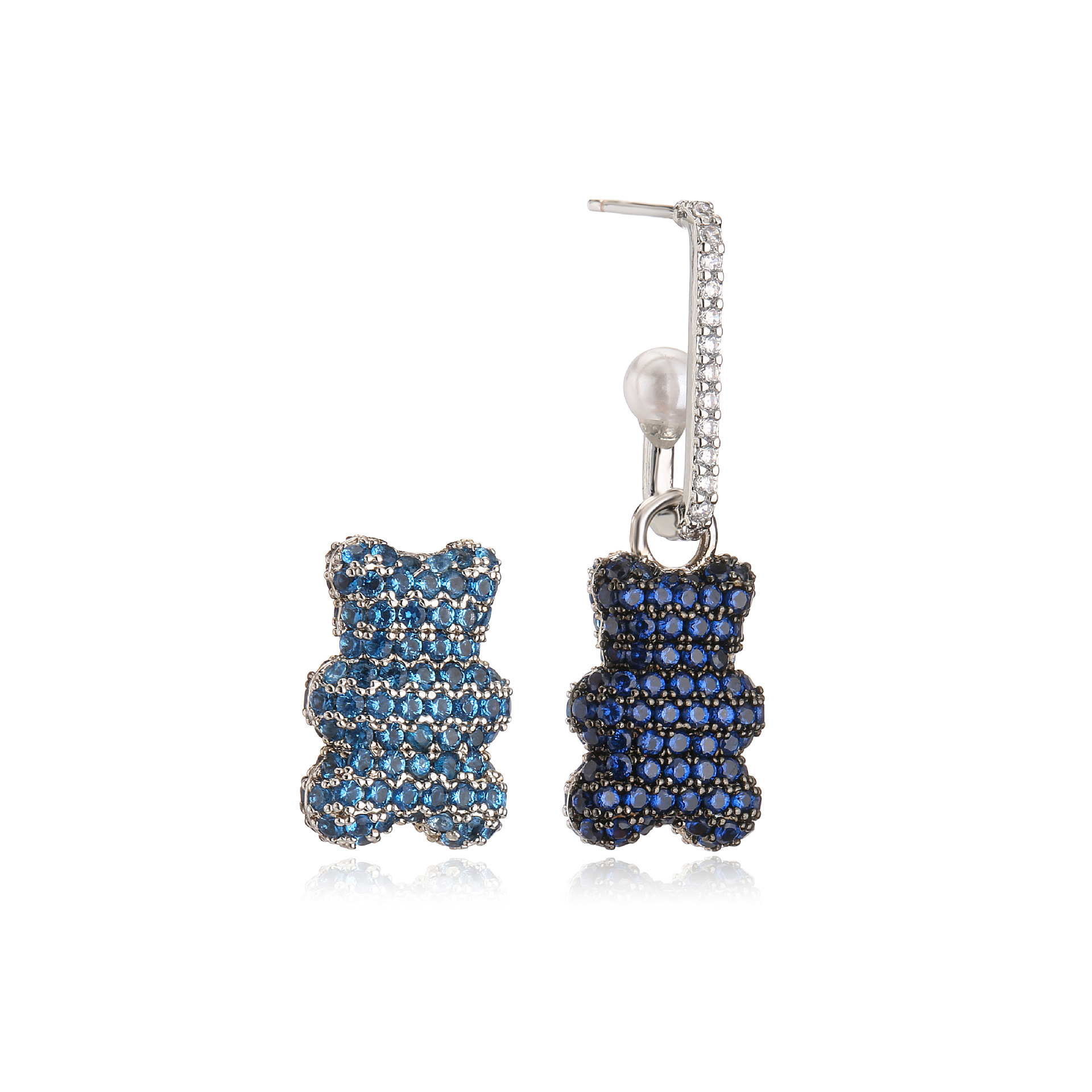 20:Blue Bear Earrings 1 pair