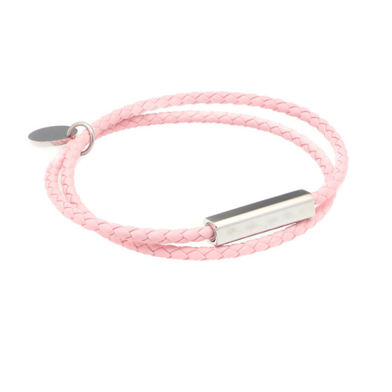 Double-layer pink rope steel buckle