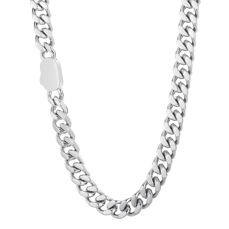 Steel color Necklace 8mm76cm