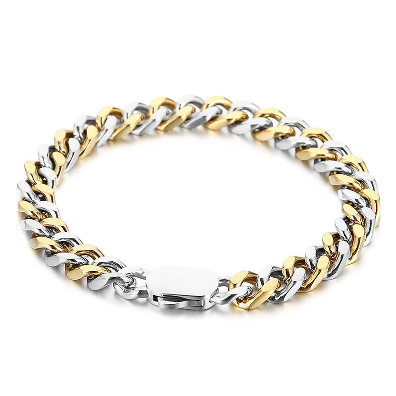 Steel Gold Bracelet 8mm20cm