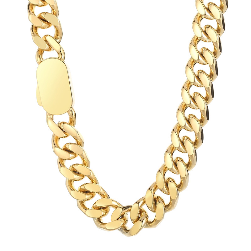 34:B Gold Necklace 11mm45cm