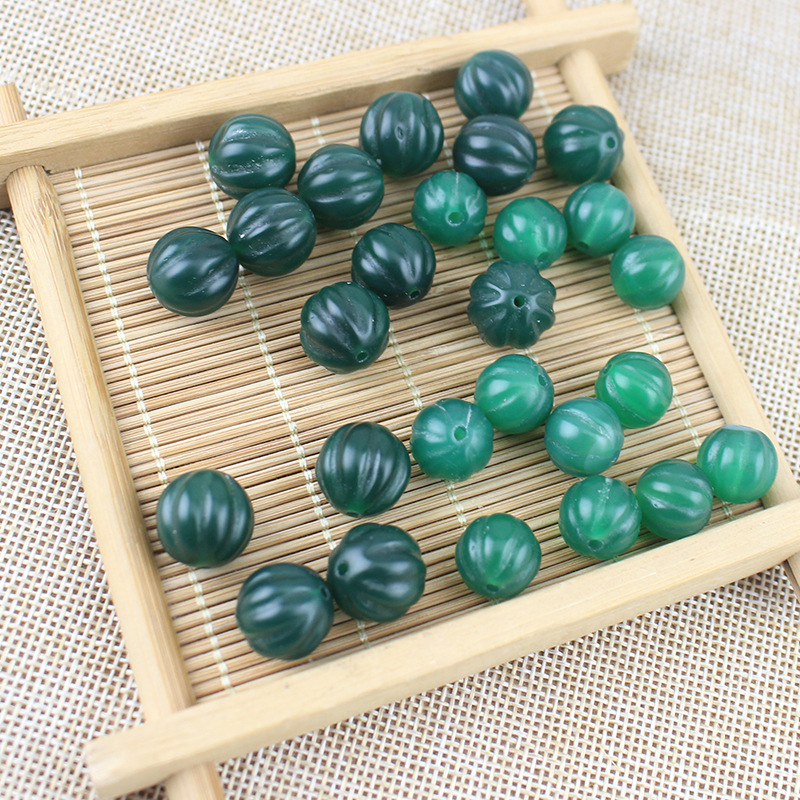 Green agate melon beads 8mm